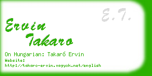 ervin takaro business card